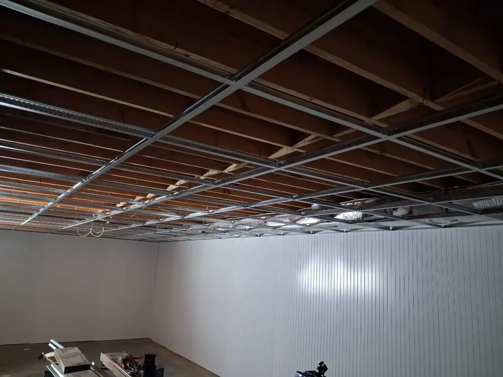 Basement Grid Ceiling Installation in Glasgow — basement grid ceiling installation